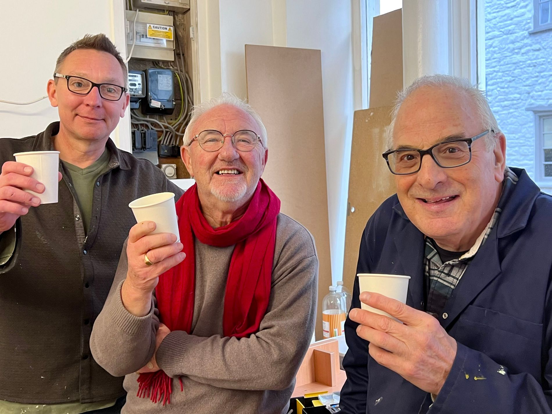 Some of the Community Shed members having a cup of tea.
